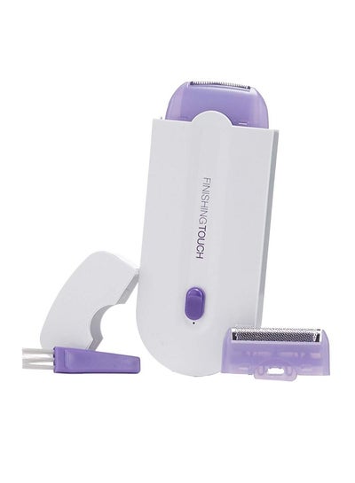 Buy Instant Painless Facial Body Hair Remover Trimmer Shaver White/Purple 12 x 4.7 x 1.3centimeter in Saudi Arabia