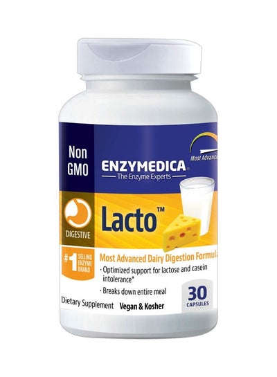 Buy Lacto Most Advanced Dairy Digestion Formula - 30 Capsules in UAE