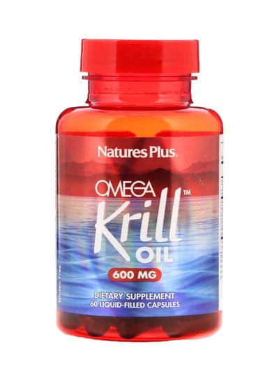Buy Omega Krill Oil 600mg Dietary Supplement - 60 Liquid Filled Capsules in UAE