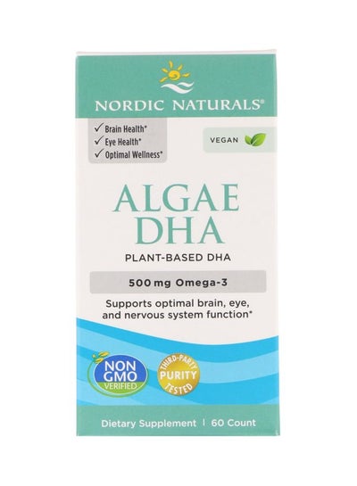 Buy Algae DHA Omega 3 500mg - 60 Soft Gels in UAE