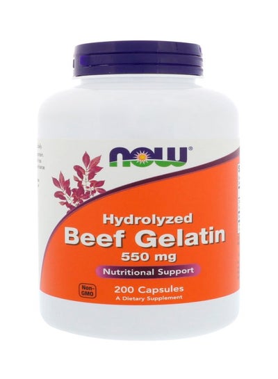 اشتري Hydrolyzed Beef Gelatin 550 mg Dietary Supplement - 200 Capsules في الامارات