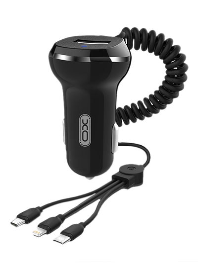 Buy 3 In 1 USB Car Charger Cable black in UAE