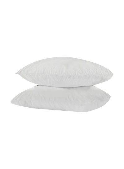 Buy 2-Piece Pillow cover Set polyester White 28x20inch in UAE