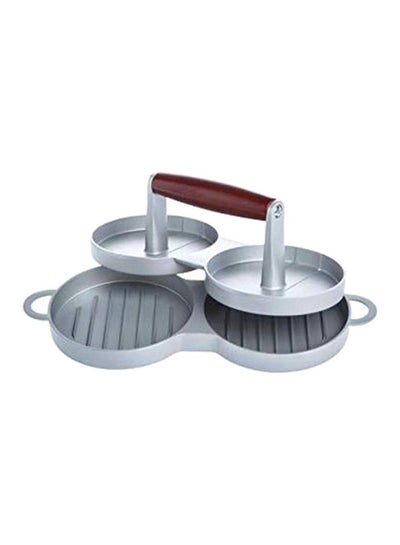 Buy Nonstick Double Burger Press Silver/Brown in UAE