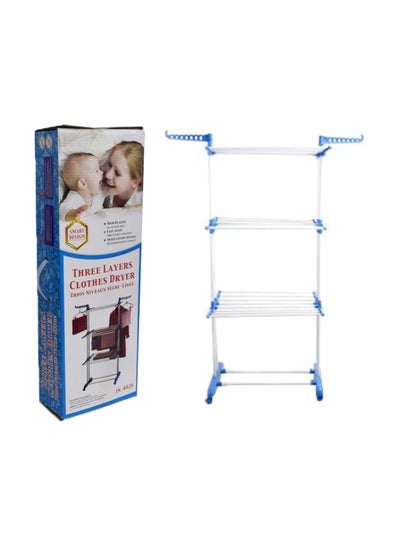 Buy Three Layer Cloth Dryer Rack Blue/White L in Saudi Arabia