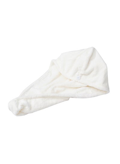 Buy Hair Towel Wrap With Button White 16x3x12cm in Saudi Arabia