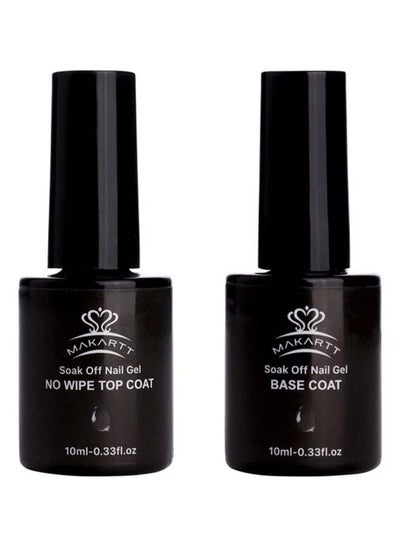 Buy 2-Piece No Wipe Top And Base Coat Set Clear in UAE