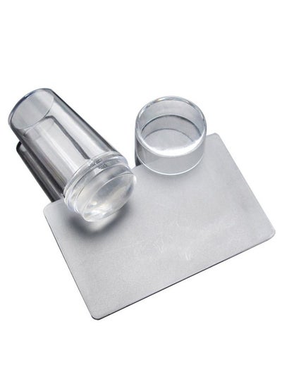 Buy Nail Art Stamping Stamper With Cap Scraper Clear/Grey in Egypt