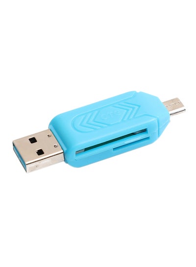 Buy Micro USB 2-In-1 OTG Card Reader Blue in UAE