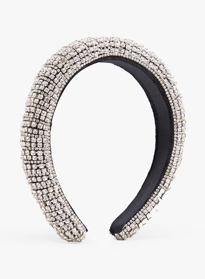 Buy Silver and Black Embellished Headband Silver/Black One Size in UAE