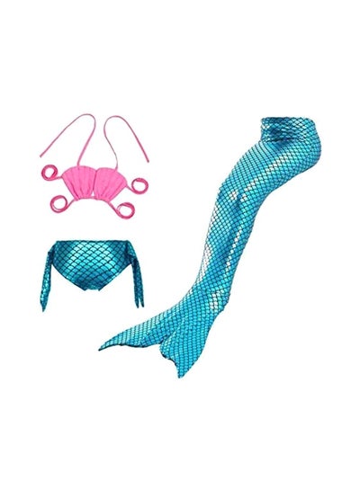 Buy 3-Piece Mermaid Swimming Suit Set 120cm in UAE