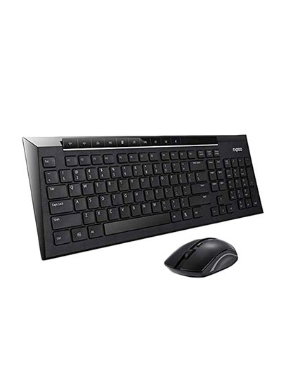 اشتري مجموعة لوحة مفاتيح وماوس ضوئي لاسلكيين للمكتب أسود في الامارات