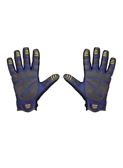 Buy 2-Piece Heavy Duty Gloves Set Black/Blue L in UAE