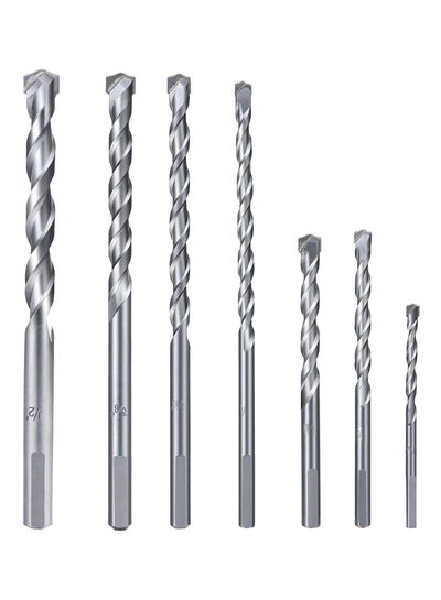 Buy 7-Piece Cement Masonry Drill Bit Set Silver 18 x 2 x 4cm in UAE