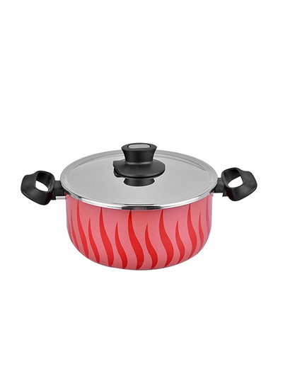 Buy Non-Stick Tembo Cauldron Red/Silver/Black 28cm in UAE