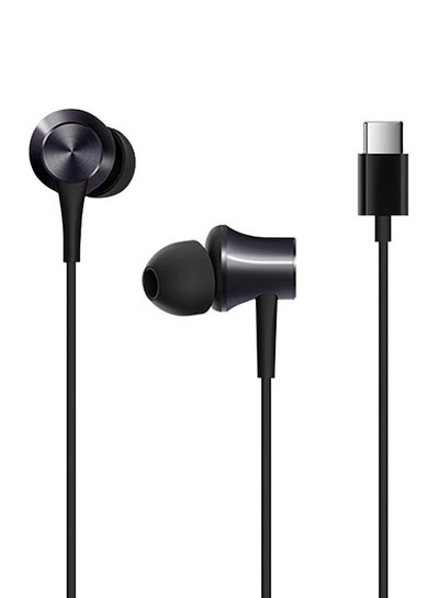 Buy Type-C Wired Piston Earphones Black in Saudi Arabia