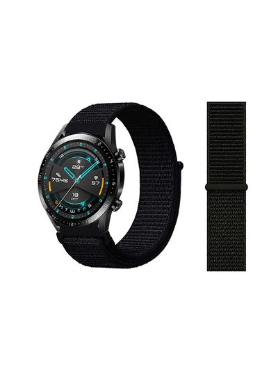 اشتري Stylish Nylon Replacement Band For Huawei Watch GT2 46mm Black في الامارات