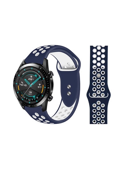 Buy Stylish Silicone Replacement Band For Huawei Watch GT/GT2 Midnight Blue White in Saudi Arabia