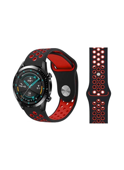 Buy Stylish Silicone Replacement Band For Huawei Watch GT/GT2 46mm Black/Red in Saudi Arabia