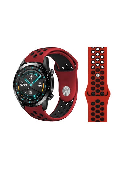 Buy Stylish Silicone Replacement Band For Huawei Watch GT/GT2 Red Black in Saudi Arabia