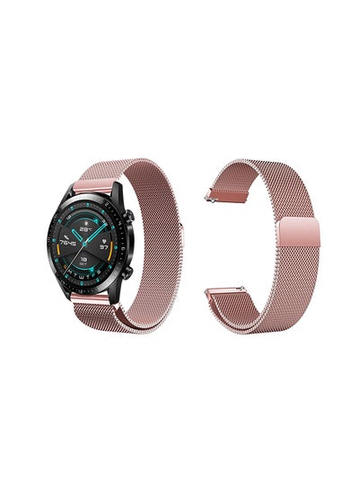 Buy Milanese Mesh Replacement Band For Huawei Watch GT/GT 2 46mm Pink in Saudi Arabia