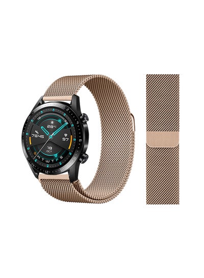 اشتري Milanese Mesh Replacement Band For Huawei Watch GT/GT2 46ملليمتر ذهبي رسمي في السعودية