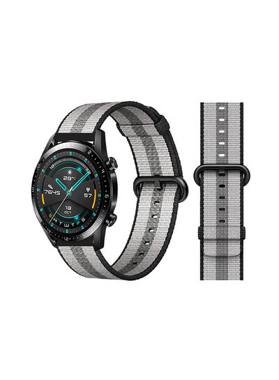 Buy Woven Replacement Band For Huawei Watch GT/GT 2 46mm Black Stripe in Saudi Arabia