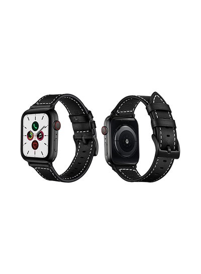 Buy Replacement Band For Apple Watch Series 5/4/3/2/1 44/42mm Black in UAE