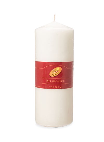 Buy Scented Pillar Candle White 7.5x20cm in Egypt