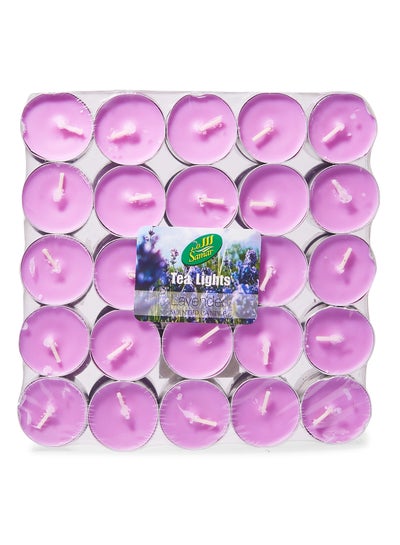 Buy 50-Piece Tea Light Scented Candle Purple 18.5cm in UAE