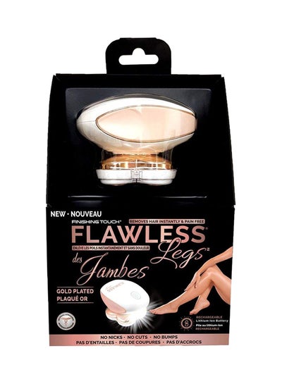 Buy Flawless And Pain Free Leg Hair Remover Epilator Pink/White/Gold 313grams in UAE