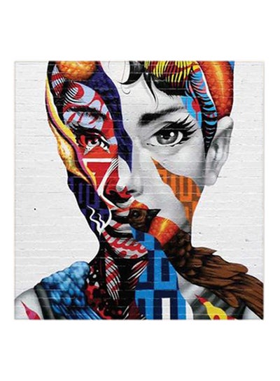 Buy Women Graffiti MDF Wall Art Multicolour 42x42cm in Saudi Arabia