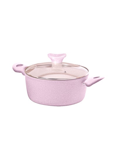 Buy Granite Cooking Pot Rose Pink 28centimeter in Saudi Arabia