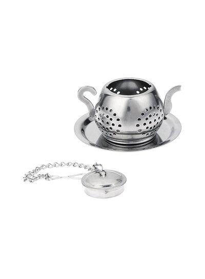 Buy 2-Piece Practical Tea-Strainer Set Silver 5.3x3.2cm in Saudi Arabia