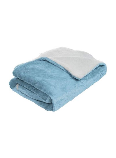 Buy Polyester Fleece Blanket polyester Blue/White 108x90inch in UAE