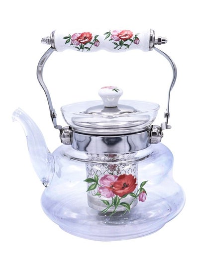 Buy Heat Resistant Glass Teapot With Filter clear in Saudi Arabia