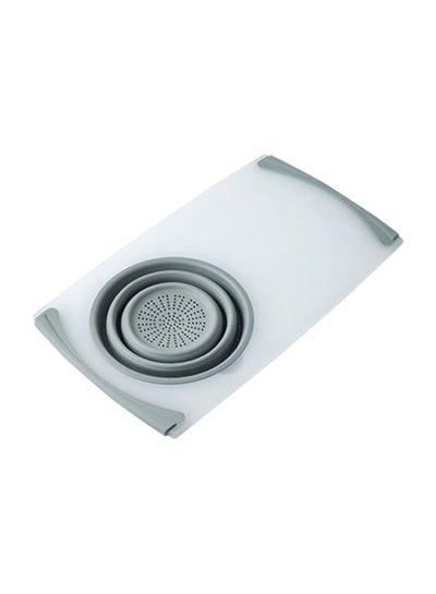 Buy Multifunction Chopping Board With Drain Basket Grey 50x28centimeter in Saudi Arabia