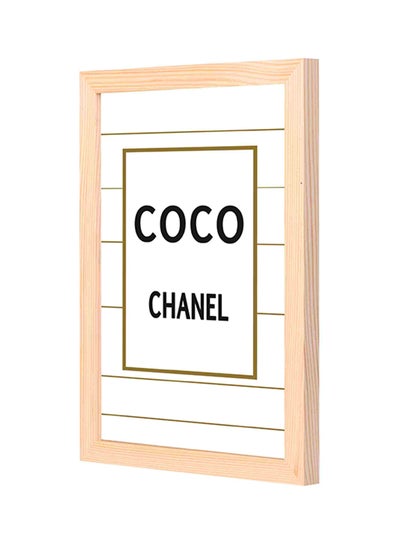 اشتري لوحة فنية بإطار خشبي مطبوعة بعبارة "Coco Chanel" أبيض/ذهبي 23x33سنتيمتر في السعودية