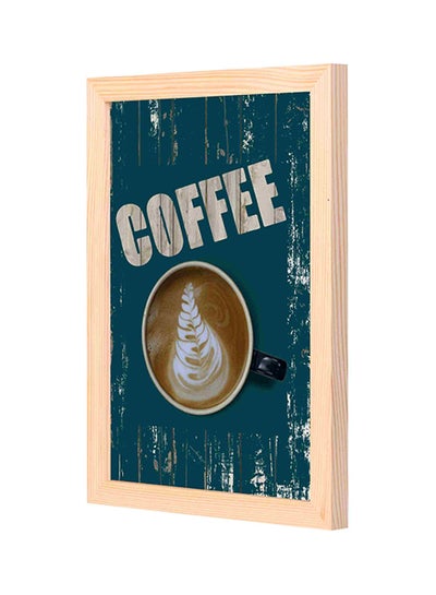 اشتري لوحة فنية لديكور الحائط بإطار خشبي بنمط يحمل كلمة Coffee متعدد الألوان 23 x 33سنتيمتر في السعودية