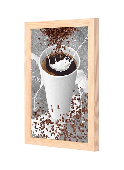 Buy Coffee Wooden Framed Decorative Wall Art Painting Brown/White 23x33centimeter in Saudi Arabia