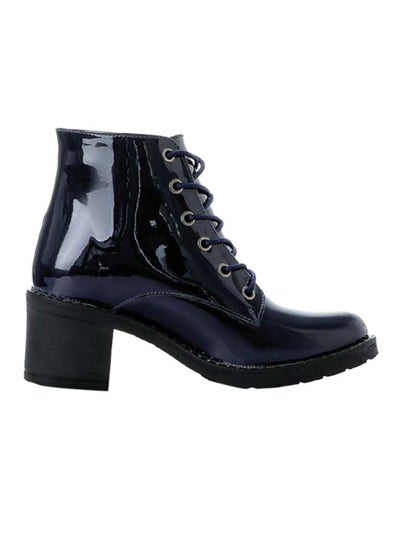Shinny Lace Up High Neck Boots Navy Blue Price In Egypt Noon Egypt Kanbkam
