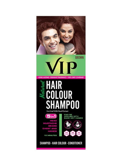 Buy 5-In-1  Shampoo Hair Colour Brown 180ml in Saudi Arabia