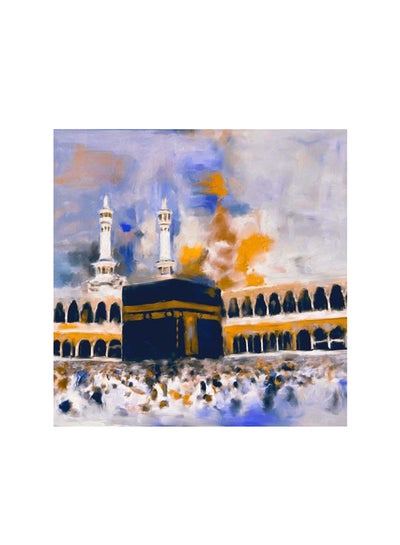 Buy Islamic The Kaaba Mdf Wall Art Multicolour 30x30centimeter in UAE