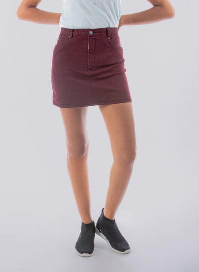 Buy Petite Urban Denim Mini Skirt Maroon in Egypt