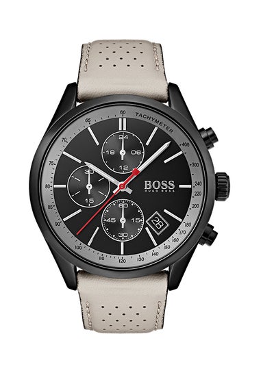 Buy Men's Grand Prix Leather Strap Chronograph Quartz Wrist Watch 1513562 in Egypt