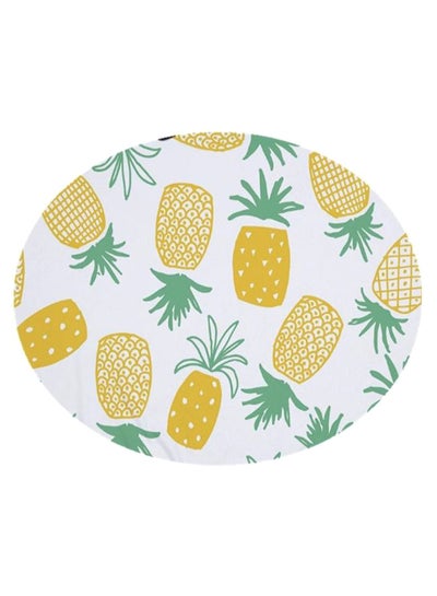 Buy Pineapple Printed Beach Towel Green/Yellow/White 60inch in Saudi Arabia