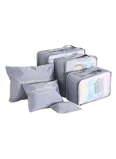 Buy 6-Piece Organizer Bag Set With Laundry Pouch Grey in Saudi Arabia