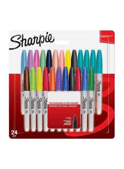 اشتري طقم أقلام تحديد دائمة مكون من 24 قطعة متعدد الألوان في الامارات