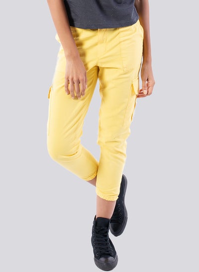 Buy High Waist Combat Trouser Yellow in Egypt