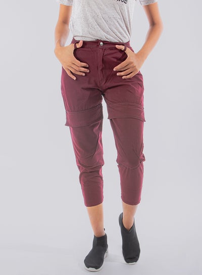 Buy Combat Trouser With Knee Pockets Maroon in Egypt